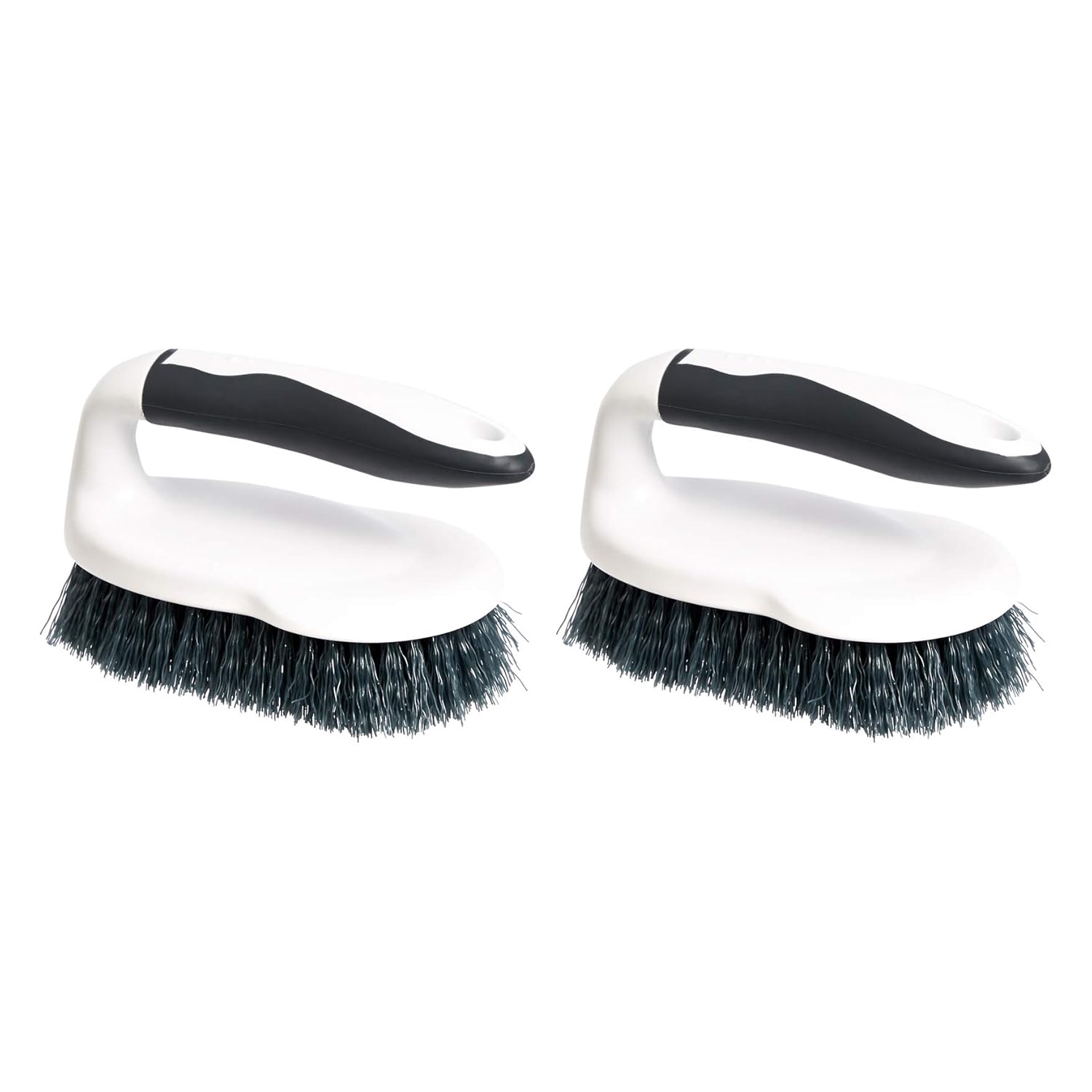 Amazon Basics All-Purpose Rectangular Scrub Brush 2-Pack White & Black