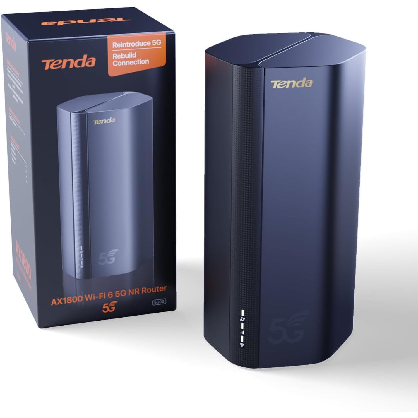 Tenda 5G03 Wi‑Fi 6 AX1800 5G LTE Router with Dual Gigabit
