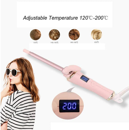 Sammious 9mm Thin Curling Wand Ceramic Barrel Hair Curler
