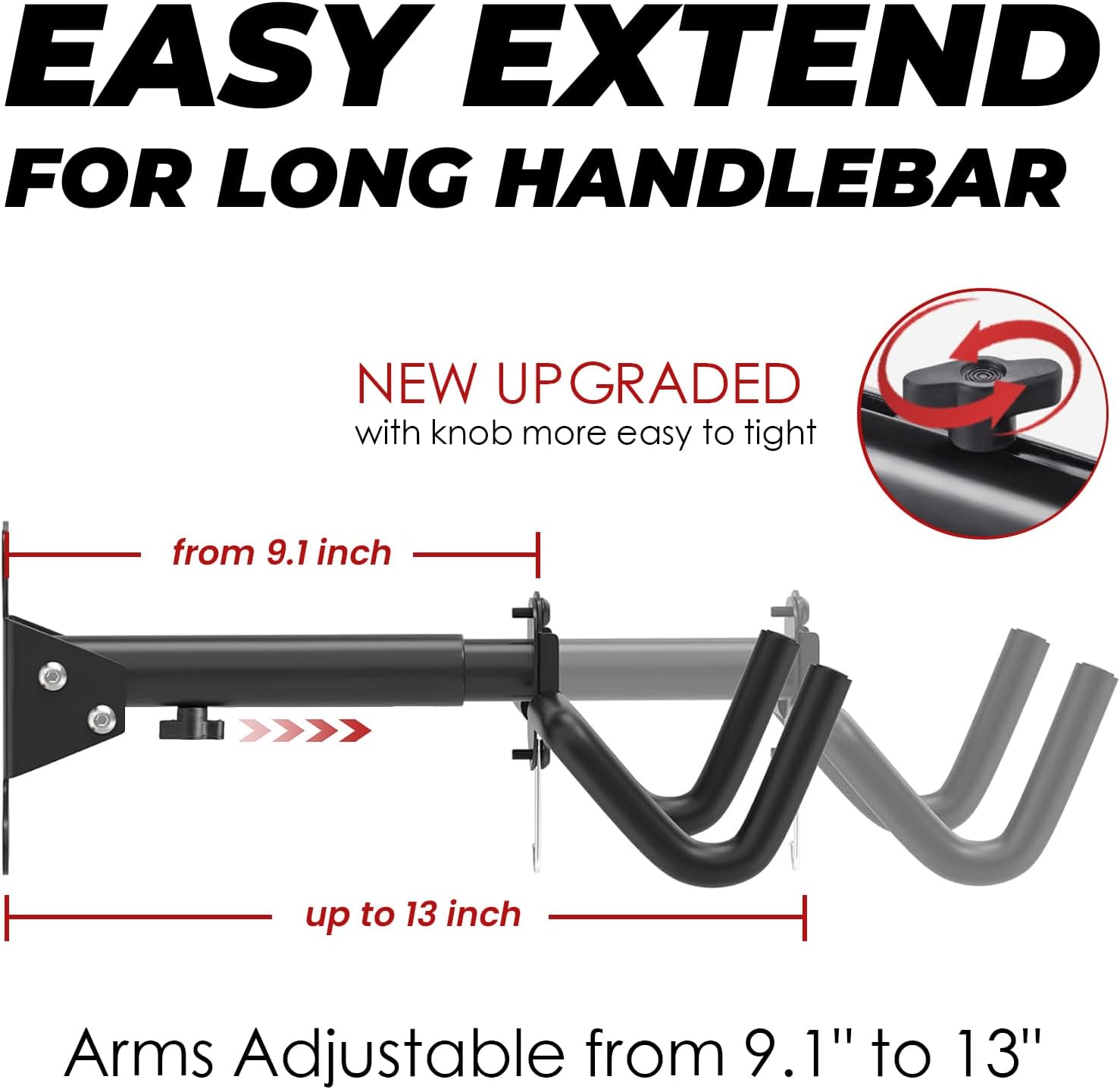 Xmdianss Wall Mount Bicycle Hanger Rack - Adjustable, Foldable, Scratch-Proof Storage