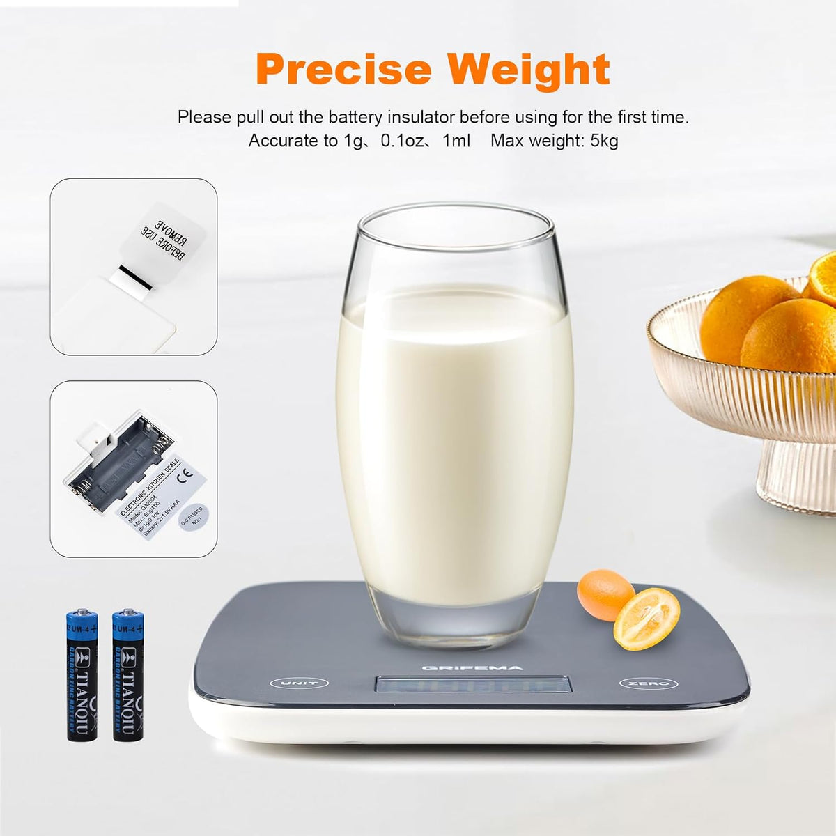 GRIFEMA GA2004 Digital Kitchen Scale 1g-5kg Blue