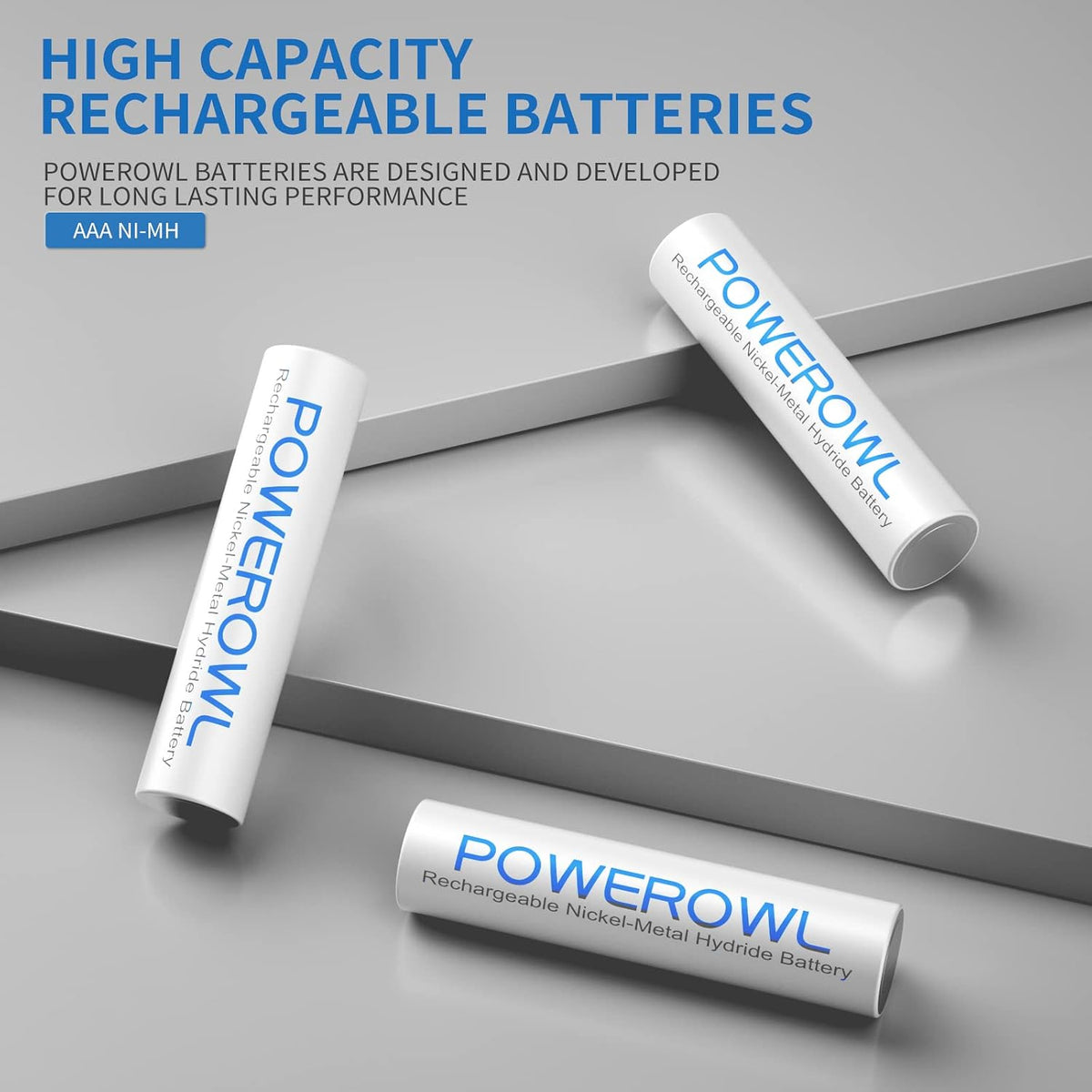 POWEROWL AAA Rechargeable Batteries 1000mAh 1.2V NiMH