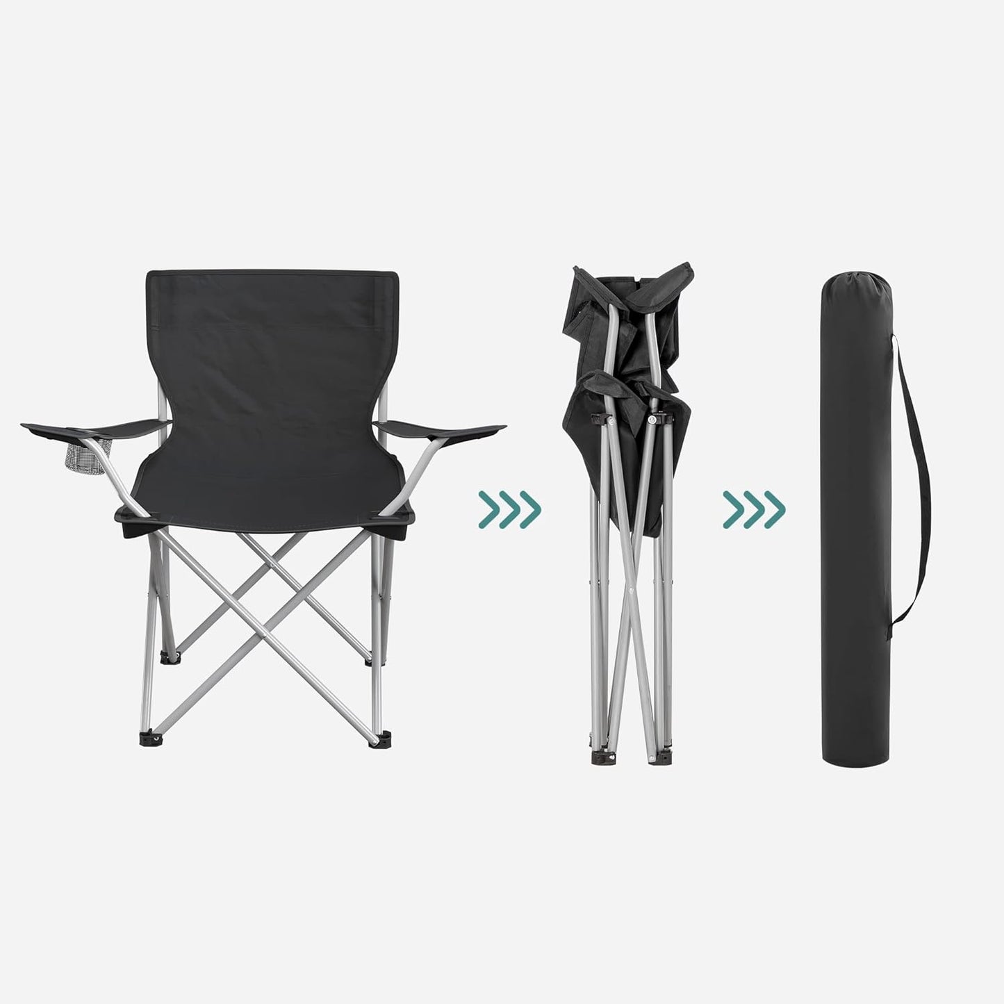 SONGMICS Portable Folding Camping Chair Set with Armrests