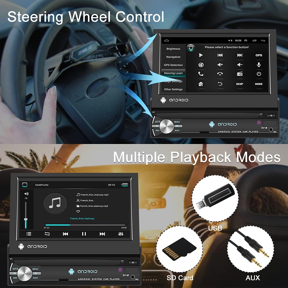 Hikity 7-Inch Android Car Stereo with GPS Navigation & Bluetooth