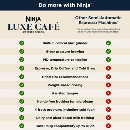 Ninja Luxe Café Premier Series Espresso & Drip Coffee Maker