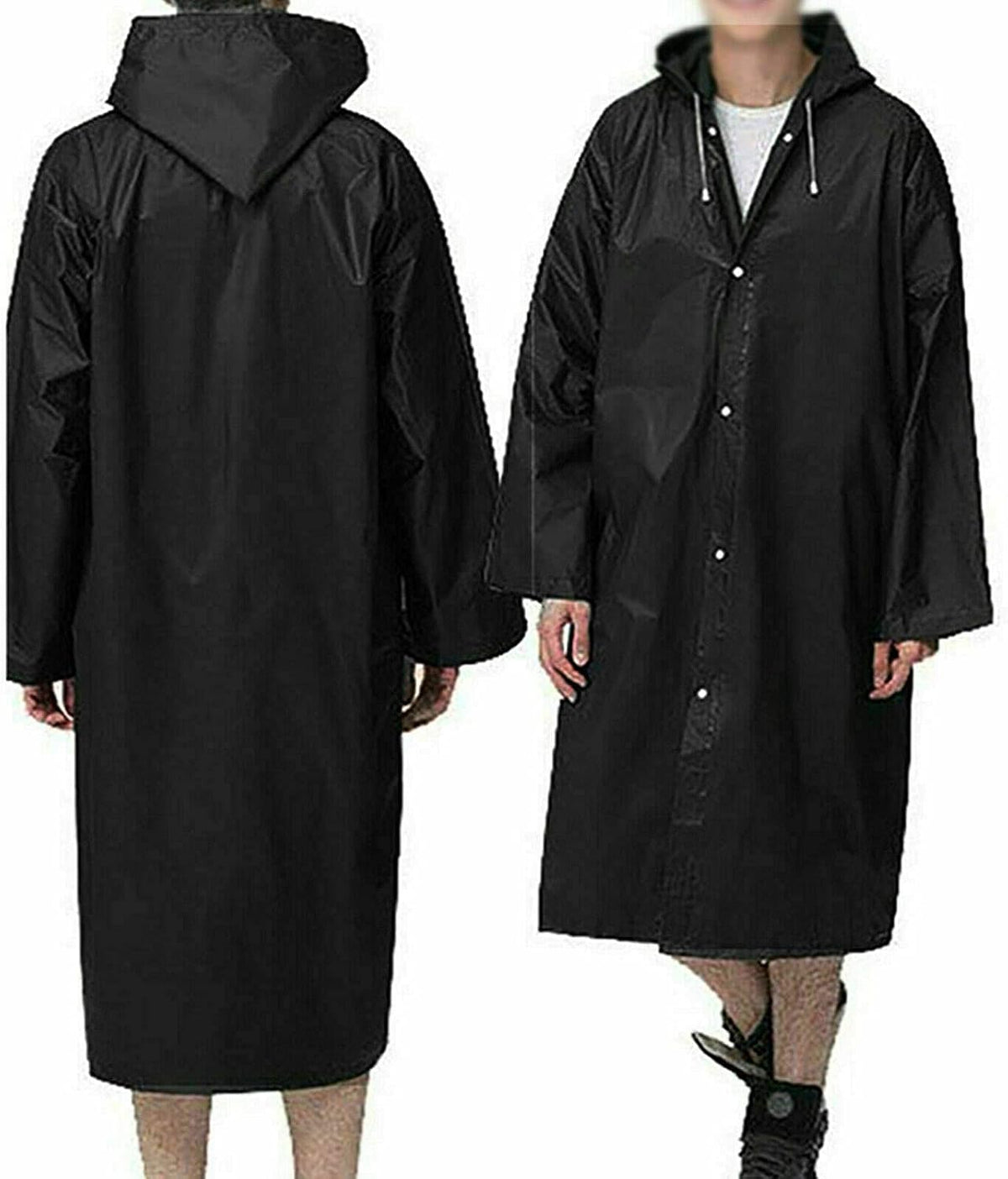 Wress Unisex Reusable Waterproof EVA Hooded Raincoat 2 Pcs