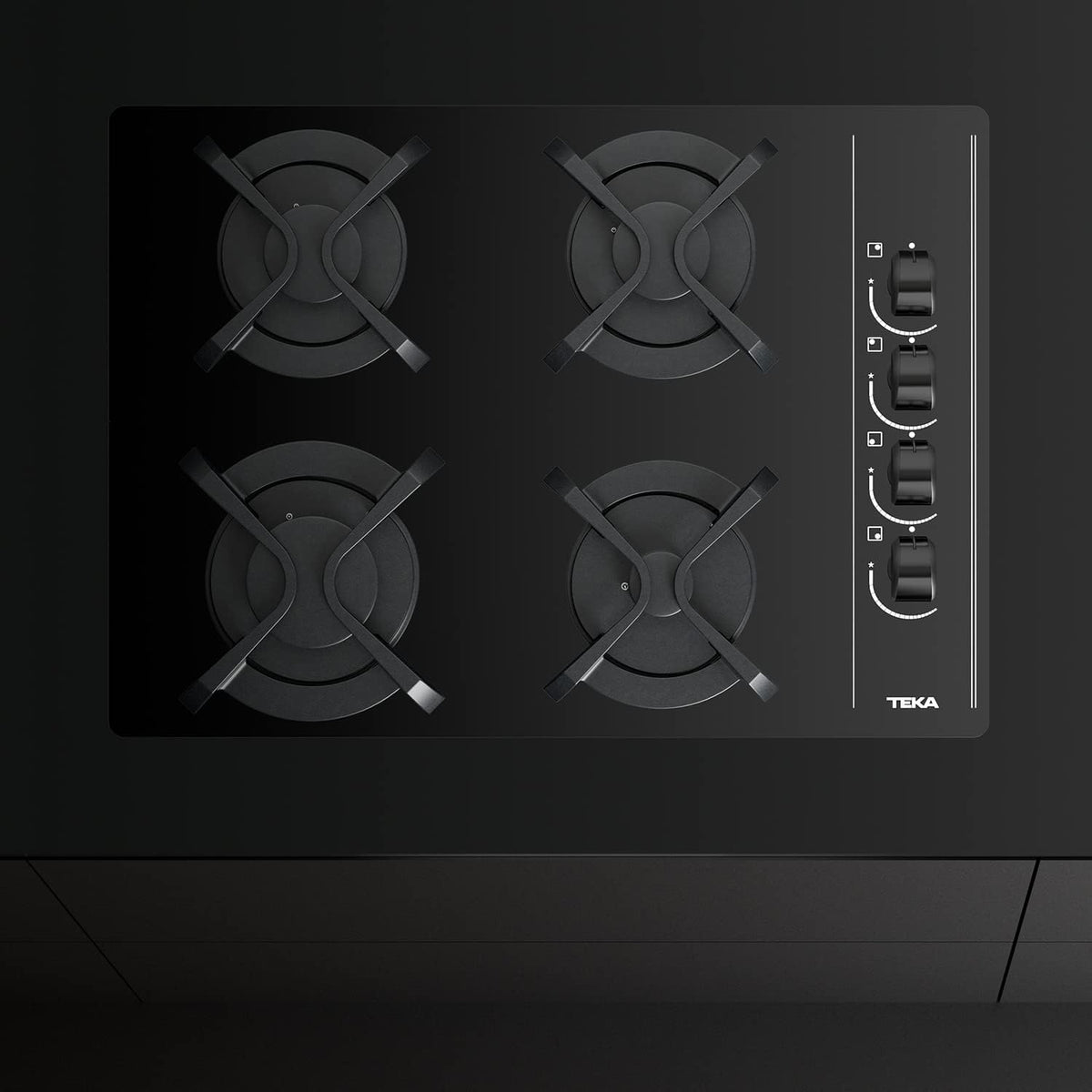 Teka GBC 64003 KBA 4-Burner Tempered Glass Gas Hob 60cm Black