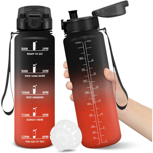 Motswedi 1000ml BPA-Free Leakproof Water Bottle with Time Markings