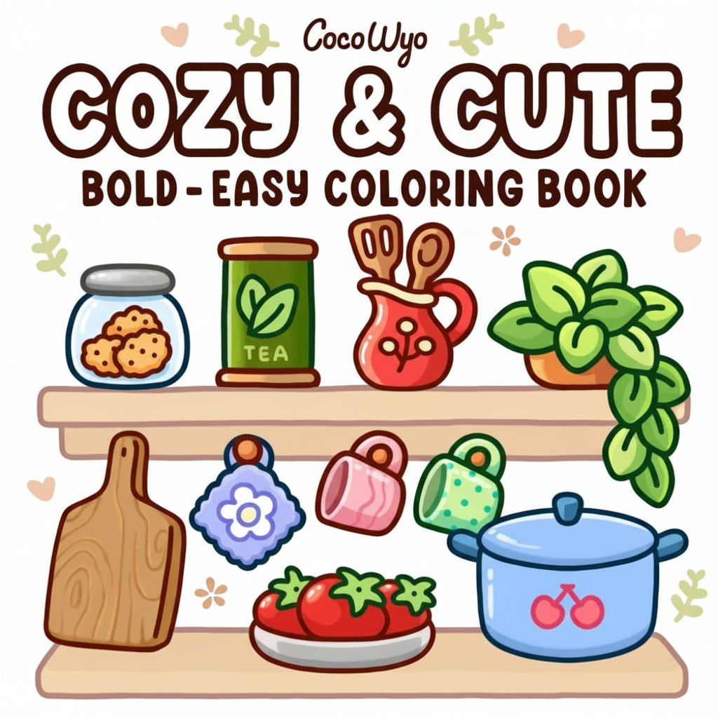 Cozy Cute Colouring Book for Adults & Teens – Bold Designs