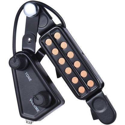 12‑Hole Acoustic Guitar Pickup with Magnetic Transducer and Volume Controller