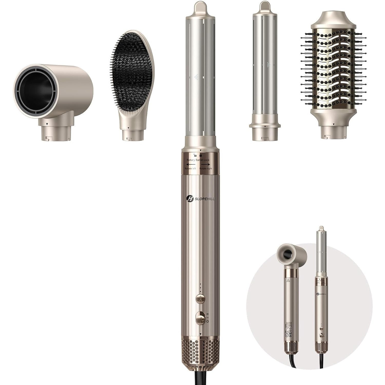 Slopehill 5-in-1 Ionic Airstyler: High-Speed Dryer, Curler, Volumizer, Straightener