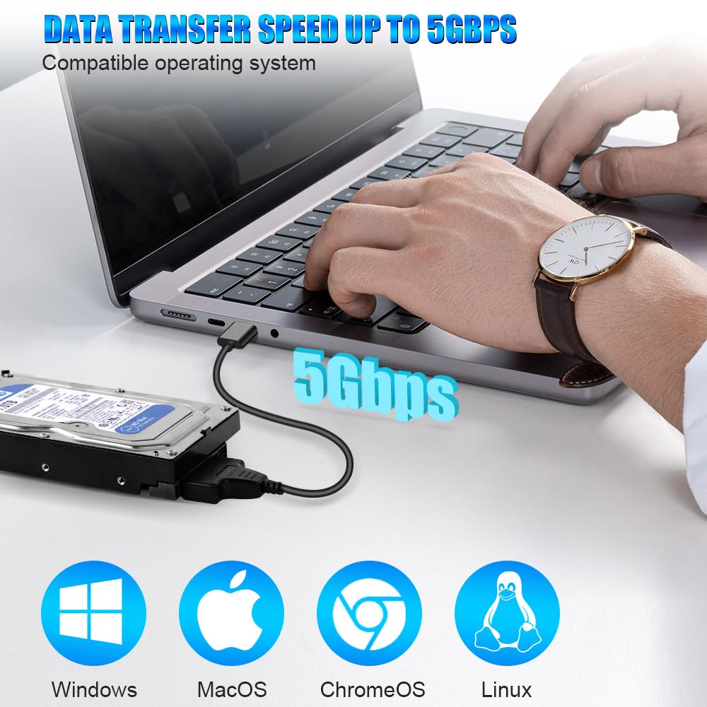 Ainiv USB 3.0 to SATA Adapter Cable for 2.5" SSD HDD Drives 50cm