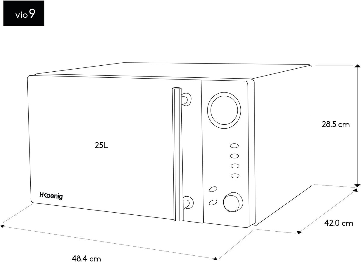 H.Koenig VIO9 Combination Microwave Grill Oven 25L Black