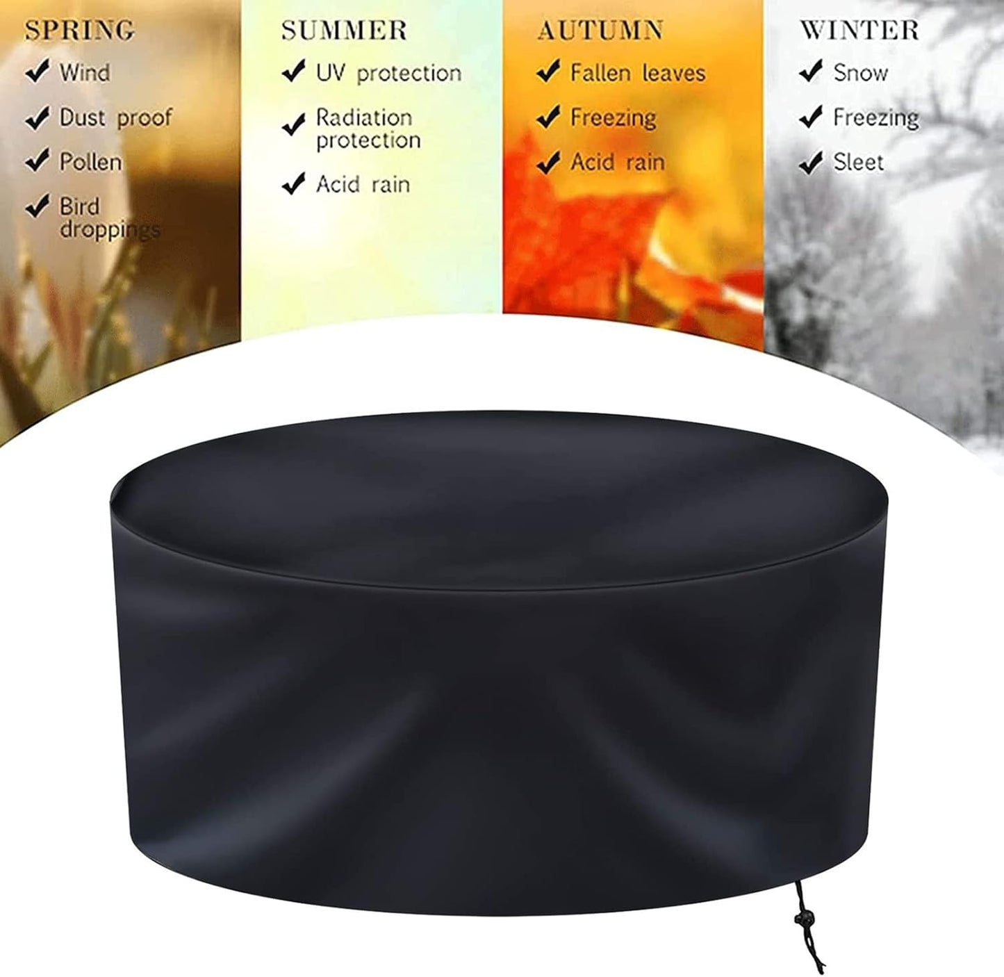 Tvird round furniture cover windproof and Durable Veranda Garden