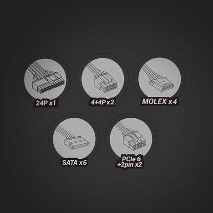 Mars Gaming MPIII850 850W Power Supply – 85% Efficient Silent Fan