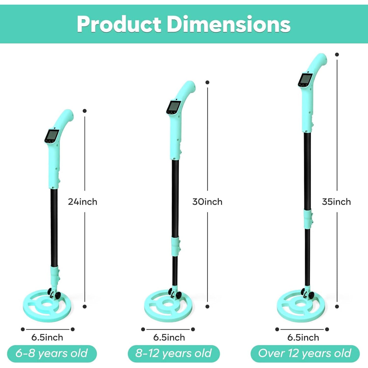 iTayga Adjustable Kids Metal Detector – Waterproof, Lightweight Treasure Hunt