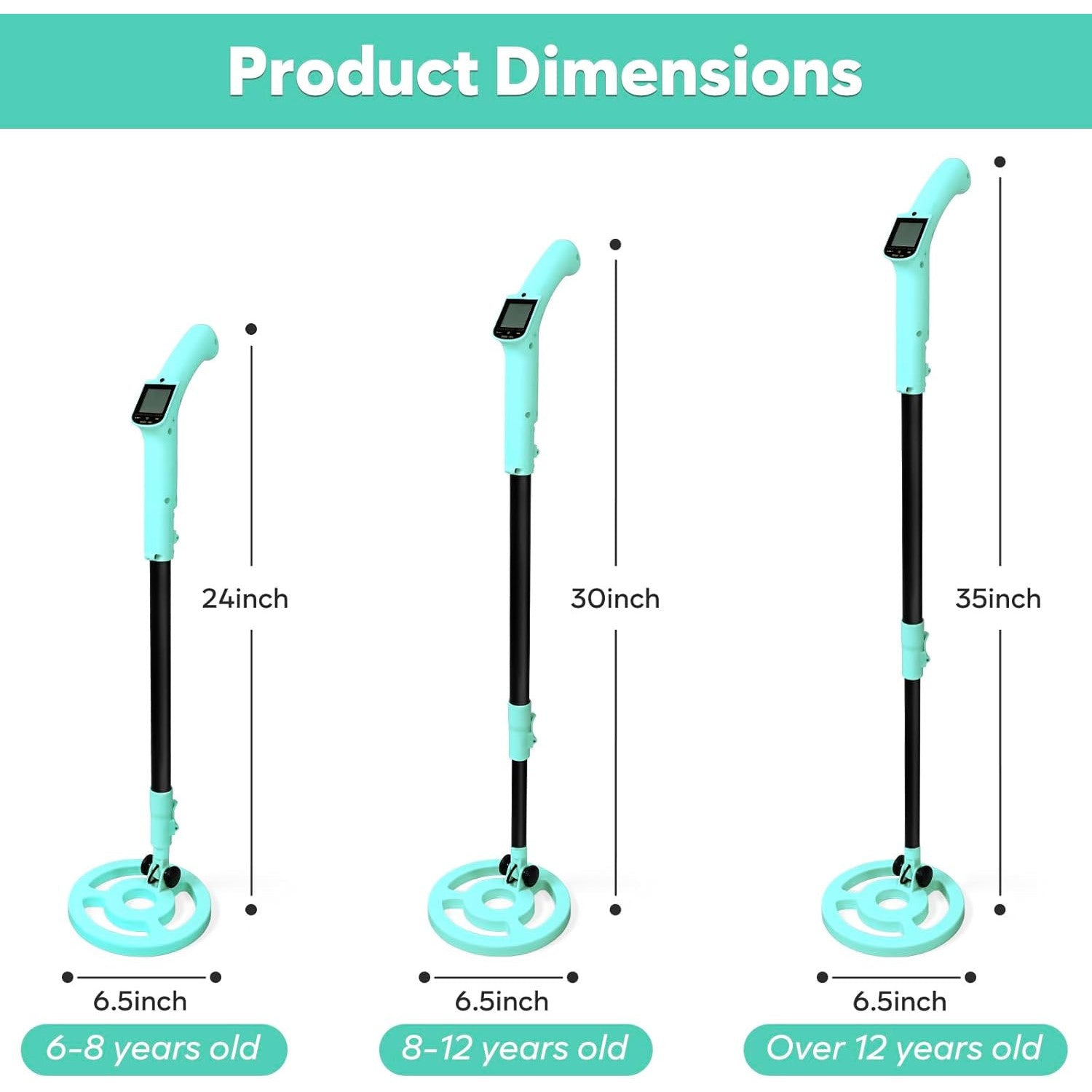 iTayga Adjustable Kids Metal Detector – Waterproof, Lightweight Treasure Hunt