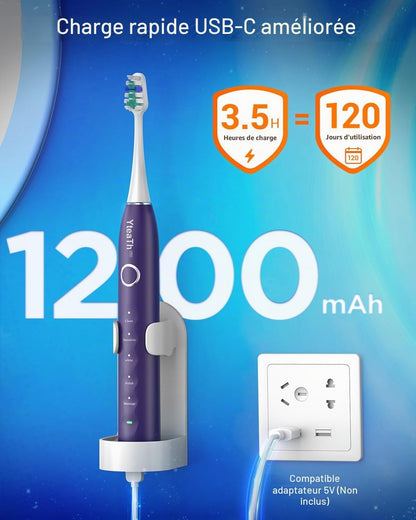 YTEATH PRO Y08U Sonic Electric Toothbrush with 8 Heads