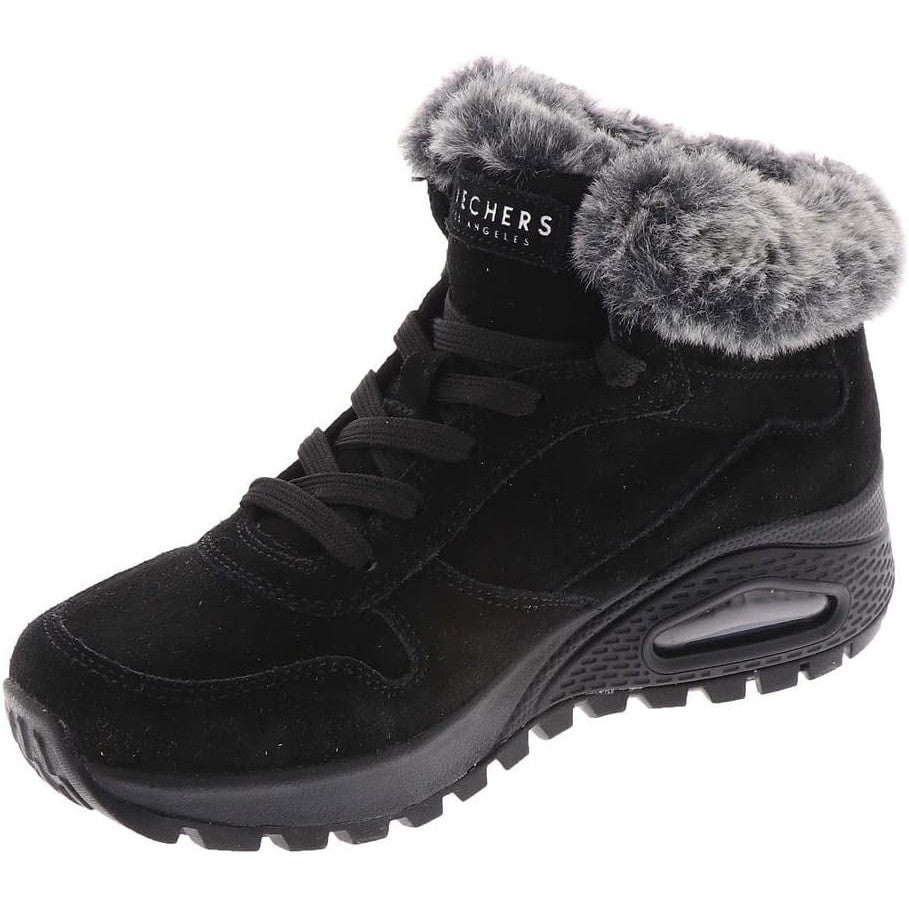 Skechers Women's Uno Rugged Suede Faux Fur Winter Sneaker