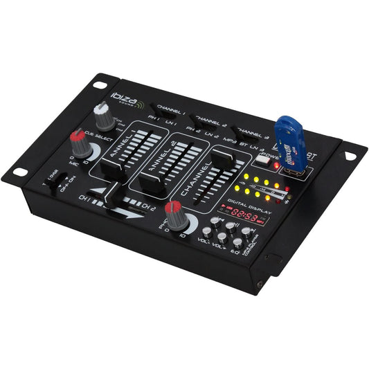 Ibiza DJ21USB-BT Bluetooth USB 4-Channel 7-Input DJ Mixer Console