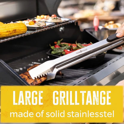 Grillfürst Premium Stainless Steel BBQ Tongs with Spatula Head 50cm