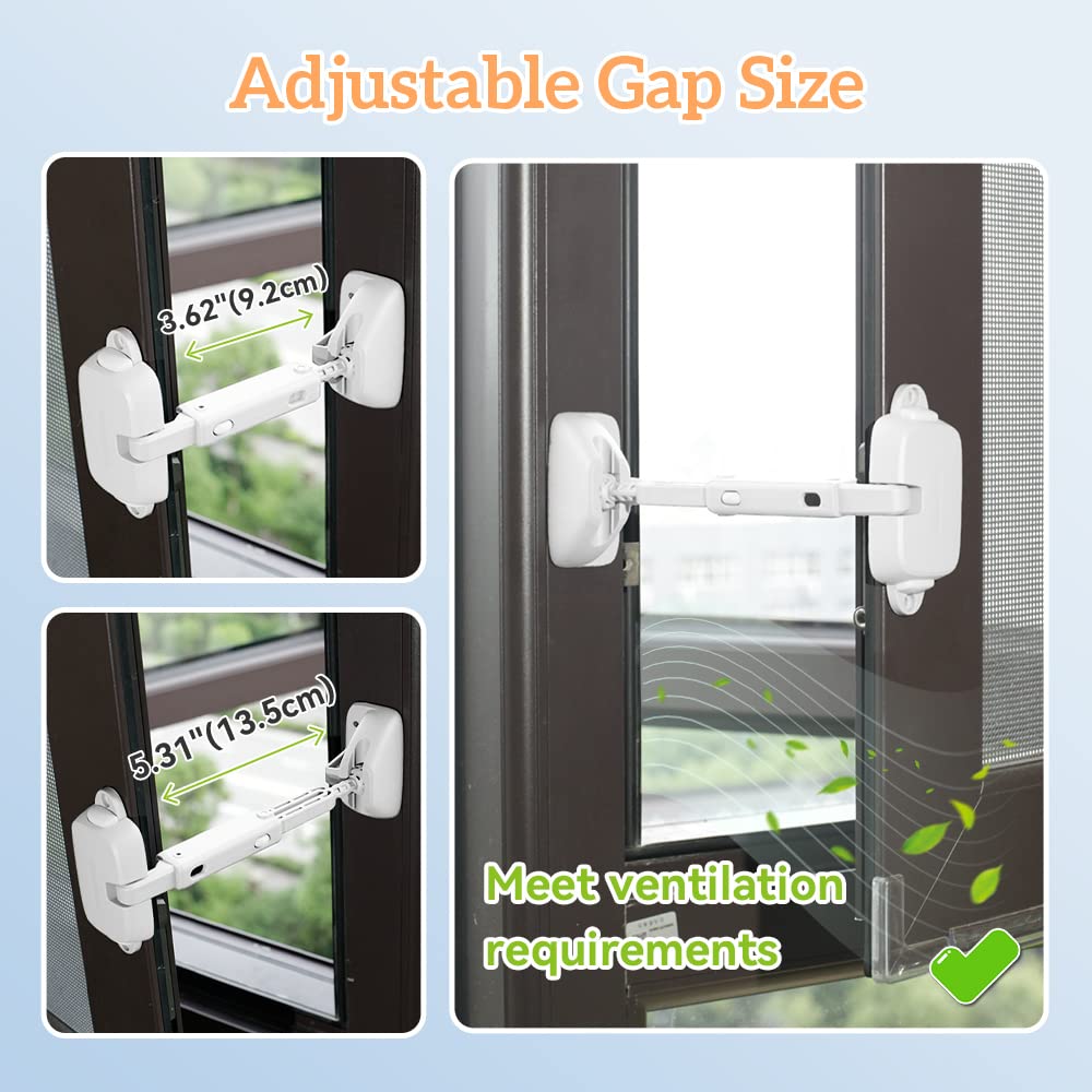 SAFELON Adjustable Window Safety Restrictor – Secure Kids & Pets