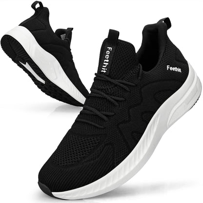 Feethit Men's Breathable Lightweight Comfort Walking Running Fitness Gym Tennis Sneakers