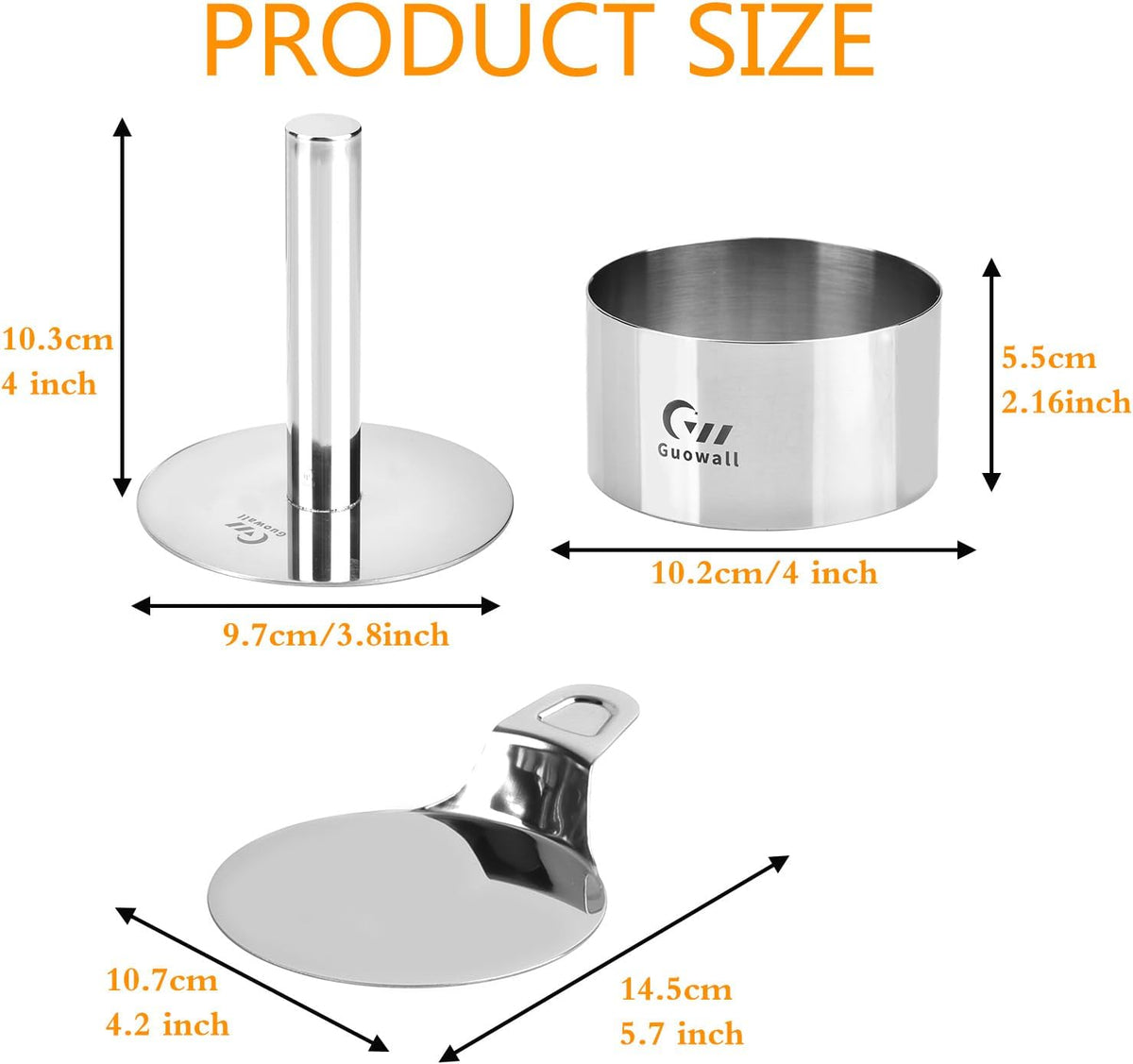 Seamless Mousse Cake Ring Set Stainless Steel 10.2 cm
