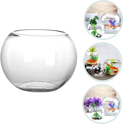 Clear Round Glass Fish Bowl 20cm Diameter Aquarium
