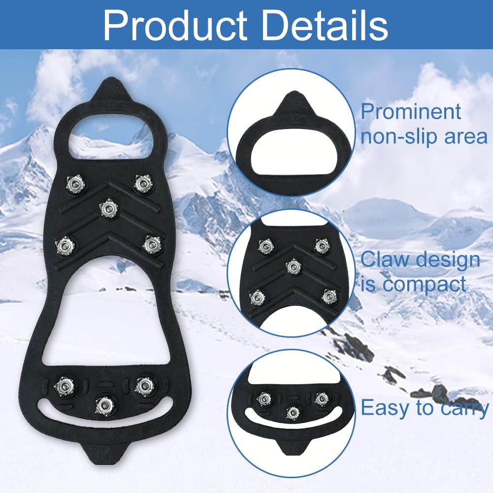 8-Point Anti-Slip Shoe Spikes for Hiking Ice Snow – BASTOUR