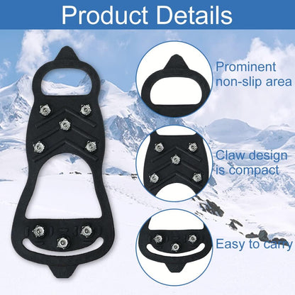 8-Point Anti-Slip Shoe Spikes for Hiking Ice Snow – BASTOUR