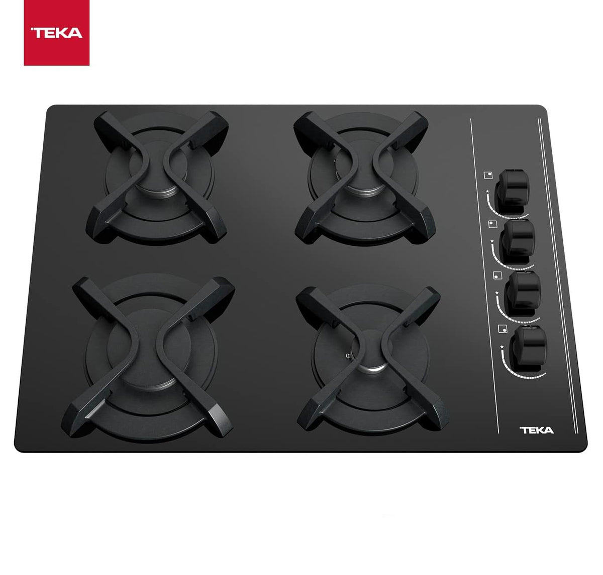 Teka GBC 64003 KBA 4-Burner Tempered Glass Gas Hob 60cm Black