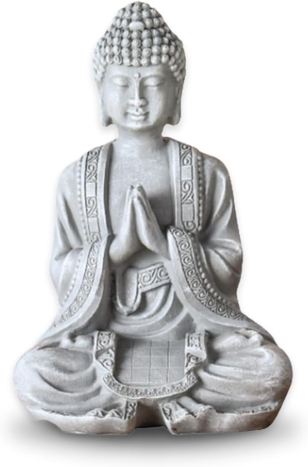 Zen Light SBM2 Stone Buddha Figurine Meditation Grey 10 x 5 x 12.5 cm