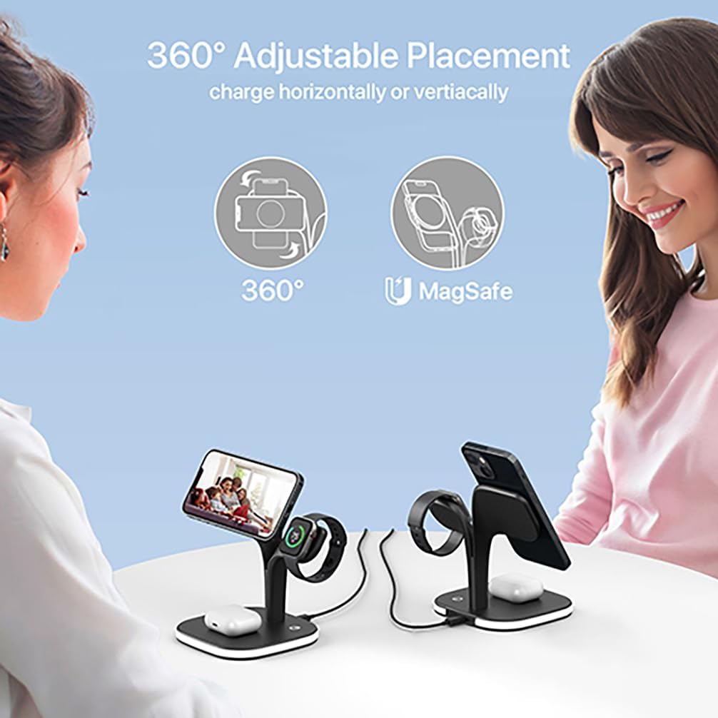 EXW YM-UD22 3-in-1 Wireless Charging Station for MagSafe