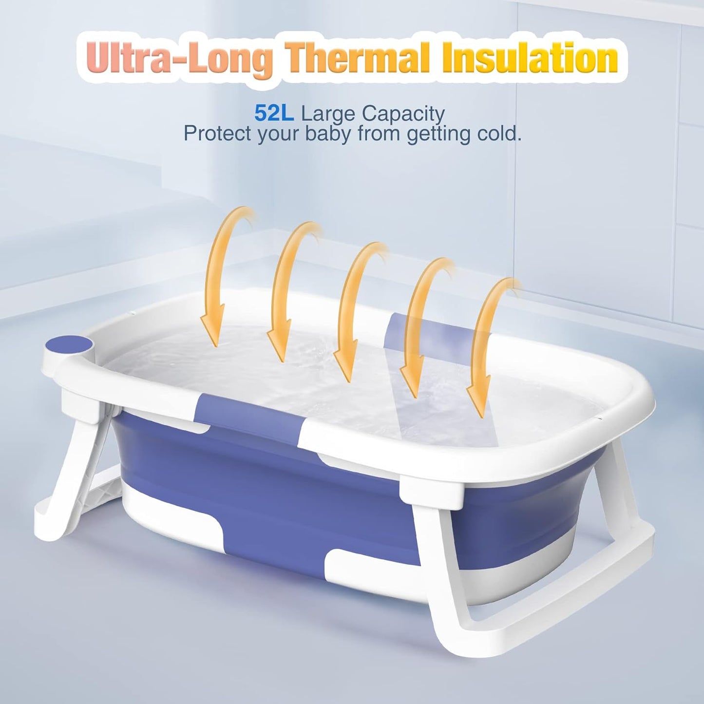 AVIDOR Collapsible Baby Bathtub with Soft Cushion and Non‑Slip Grip