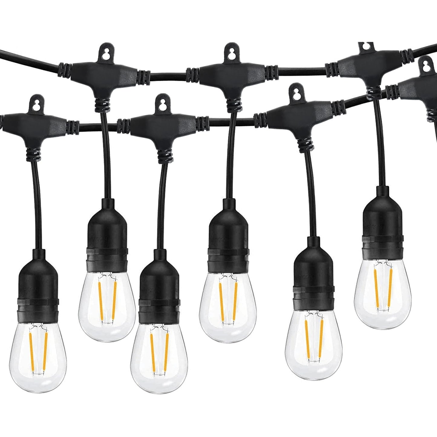 LangPlus+ 49FT Heavy Duty Waterproof Outdoor LED String Lights