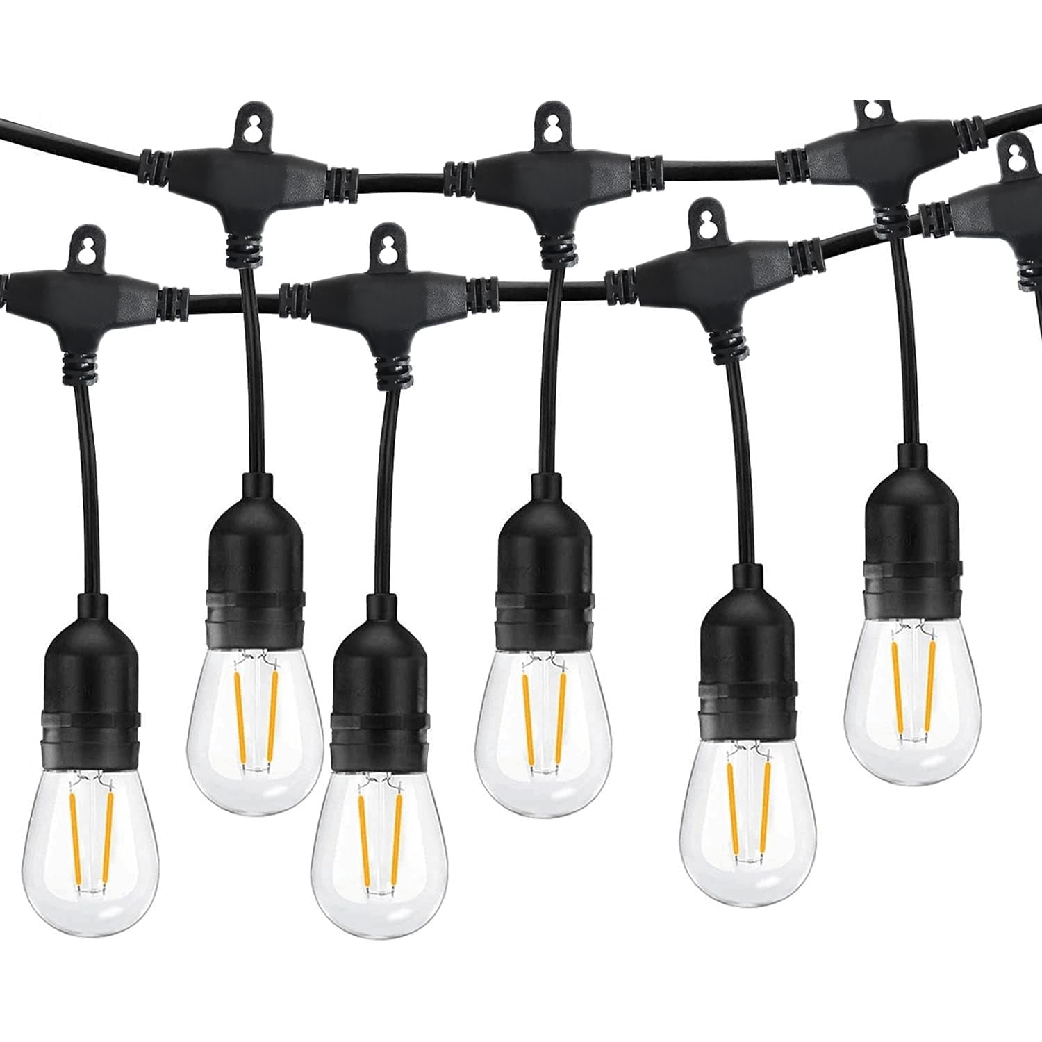 LangPlus+ 49FT Heavy Duty Waterproof Outdoor LED String Lights