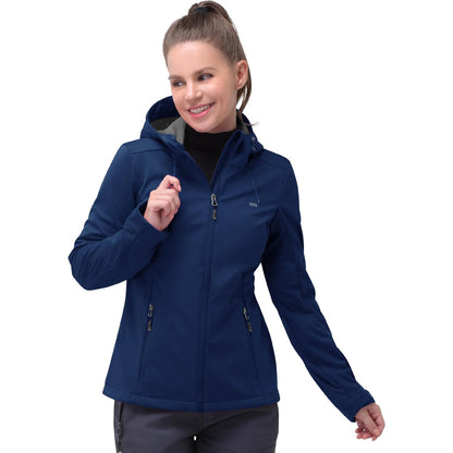 33,000ft Women's Waterproof Breathable Hooded Softshell Jacket for Outdoor Sports
