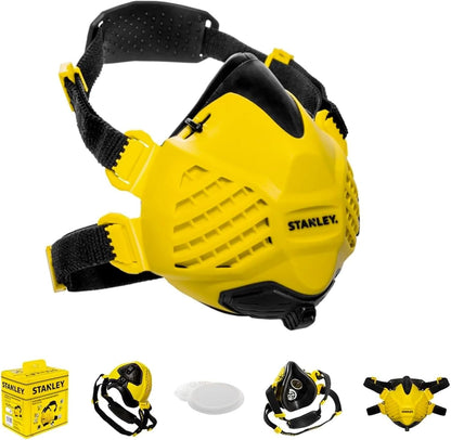Stanley Reusable P3 Respirator Mask with Face-Fit-Check Technology and 99.99% Filtration