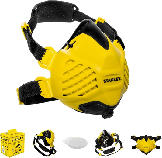 Stanley Reusable P3 Respirator Mask with Face-Fit-Check Technology and 99.99% Filtration