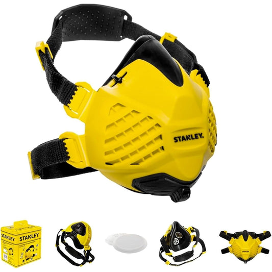 Stanley Reusable P3 Respirator Mask with Face-Fit-Check Technology and 99.99% Filtration