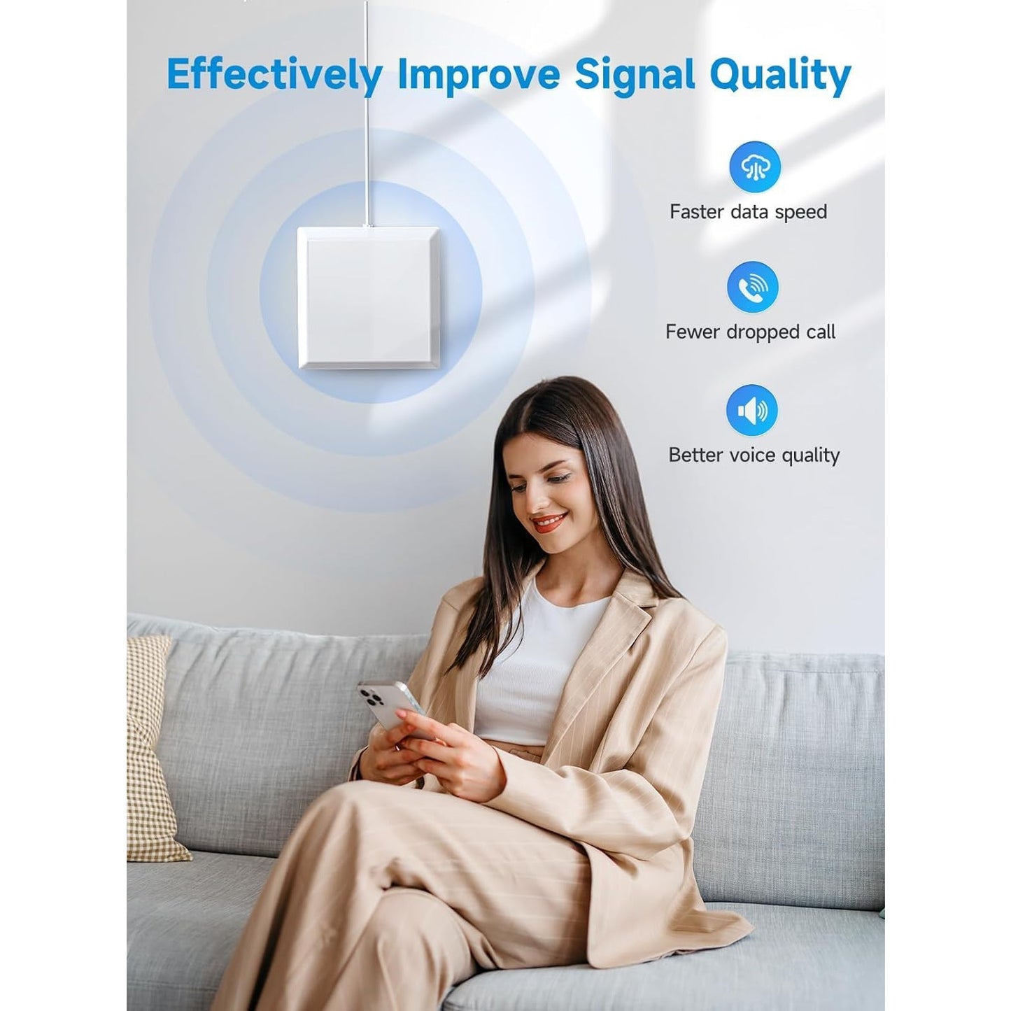 ANNTLENT Cell Phone Signal Booster – 5G/4G LTE Up to 4,500 sq ft – Compatible with Verizon, AT&T, T‑Mobile
