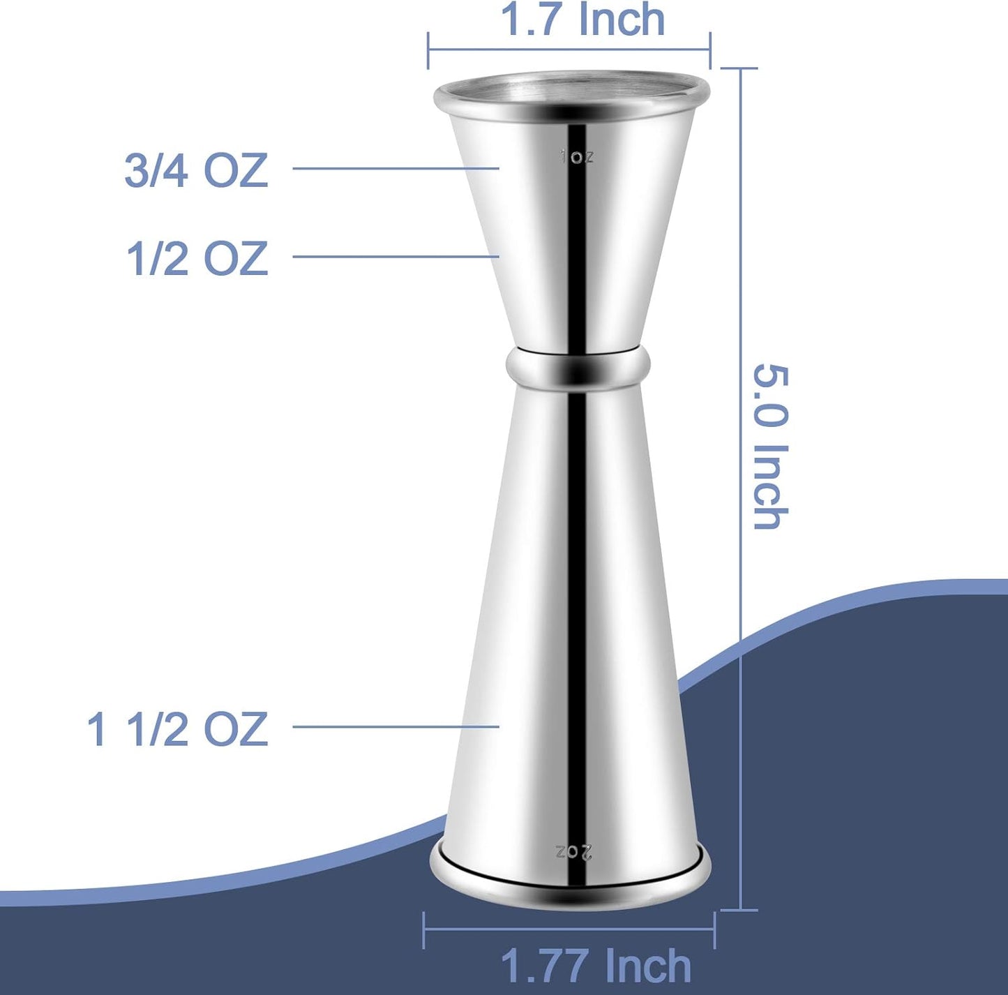 Briout Premium Double Jigger Stainless Steel 2oz/1oz Bar Tool
