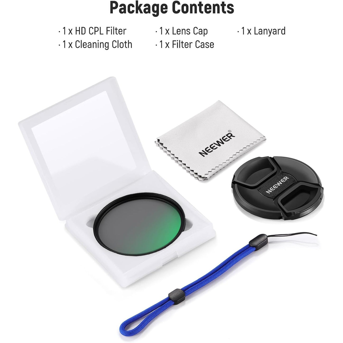 NEEWER Ultra Thin 67mm Circular Polarizing Filter with Lens Cap