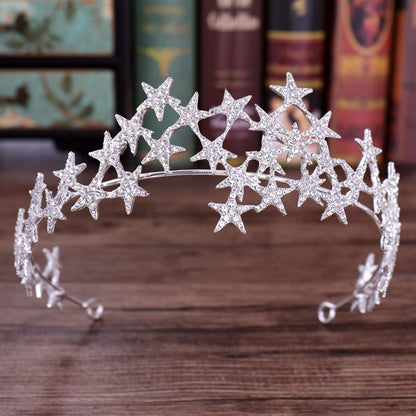 Bling Rhinestone Star Crown Headband for Wedding & Parties