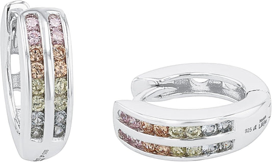 Sparkling Princess Lillifee Sterling Silver Hoop Earrings with Zirconia for Girls