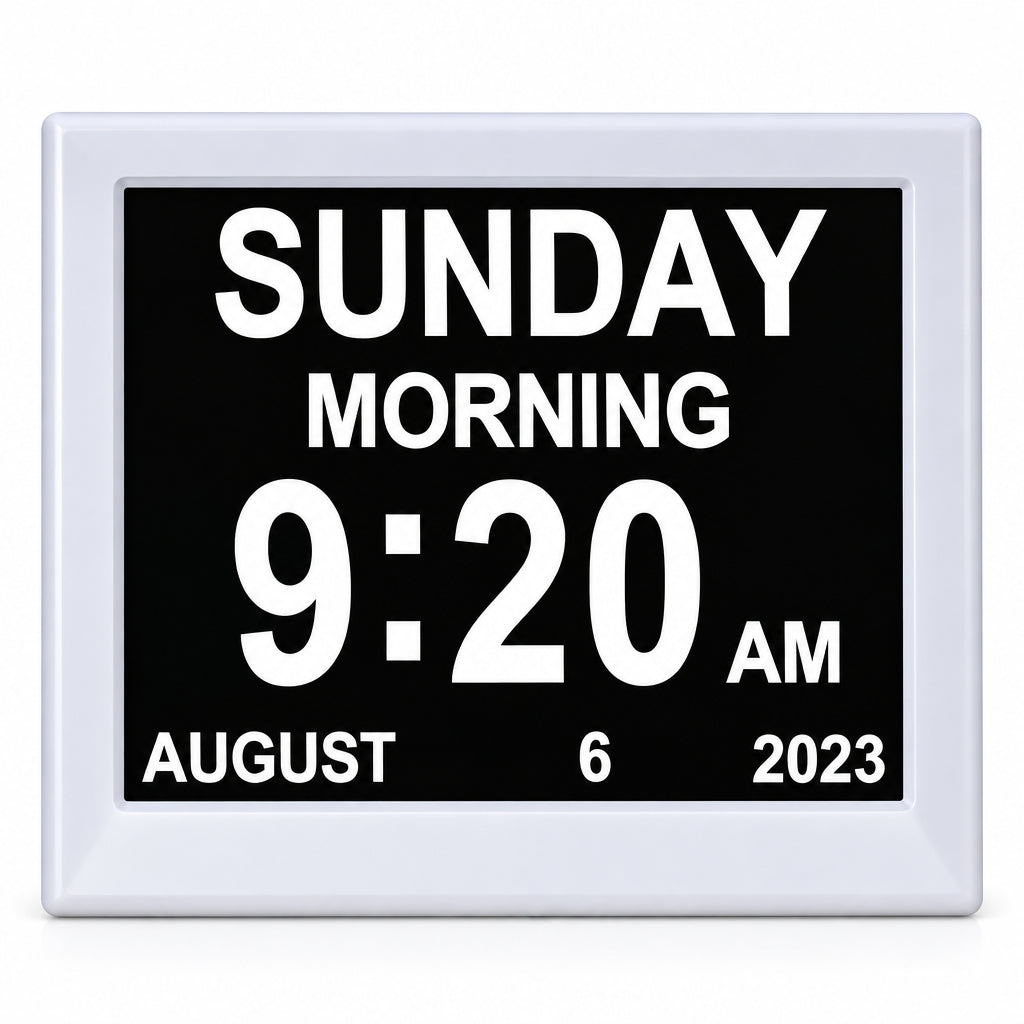 ReminderClock Digital Clock & Photo Frame with Medication Reminder 8"