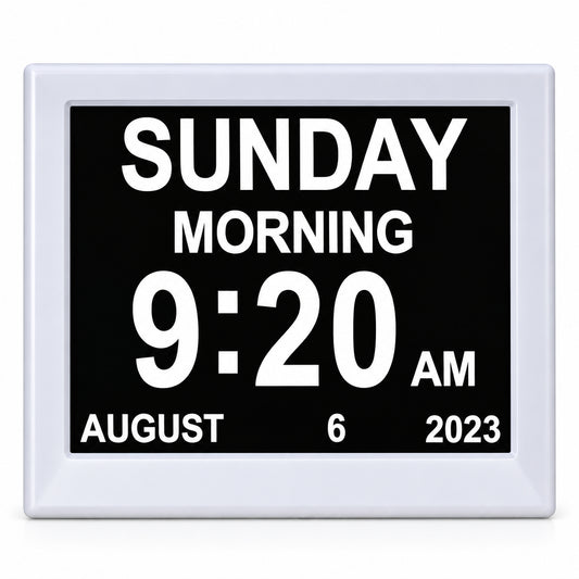 ReminderClock Digital Clock & Photo Frame with Medication Reminder 8"