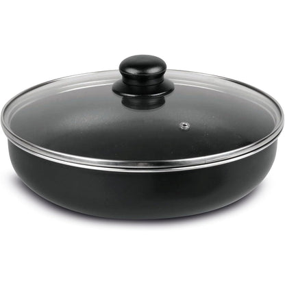 Sitram Aluminium Frying Pan with Removable Handle and Glass Lid