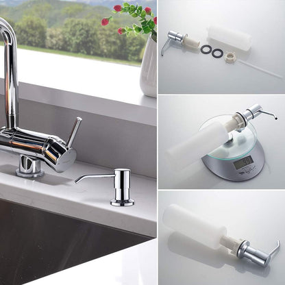 Ibergrif M34027 Kitchen Sink Built-in Soap Dispenser, 400ml Stainless Steel 360° Rotation Nozzle